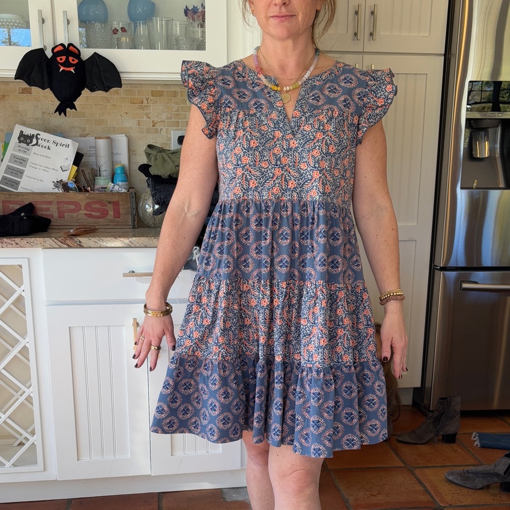 Roller Rabbit Blue And Orange Patterned Dress - image 1